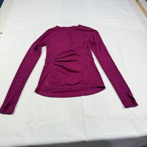 Athleta Long Sleeve Top XXS Purple Fitted Ruched Activewear Athletic Shirt‎ Teen